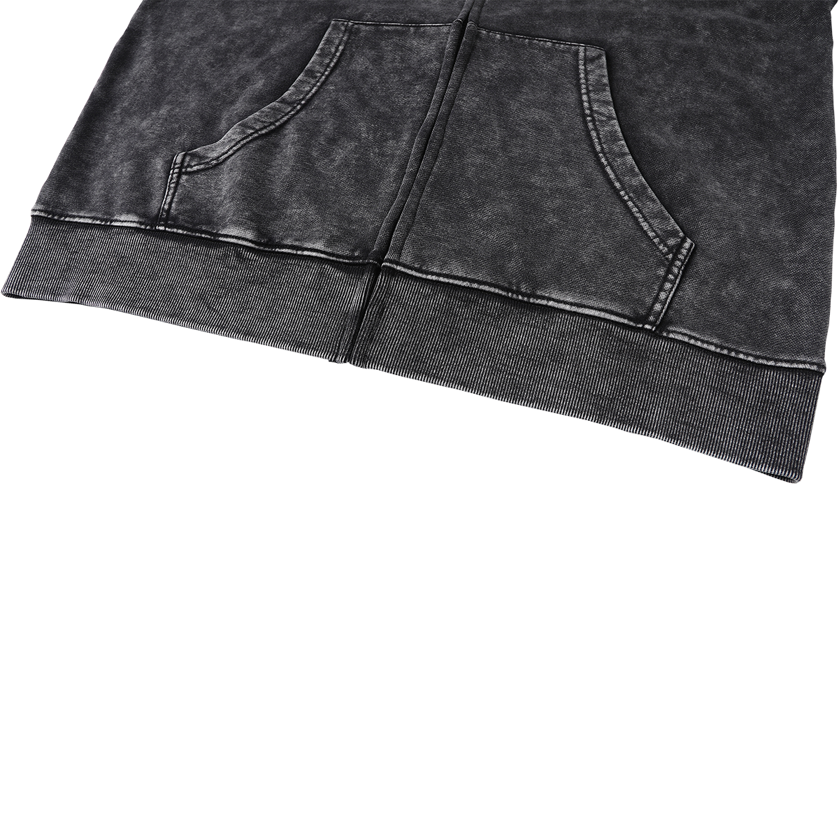 Oversized Acid Washed Zipper Hoodie