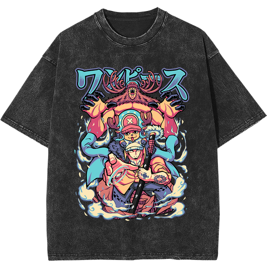 Vintage Tee - DTG Printed Bold 'One Piece' Graphic